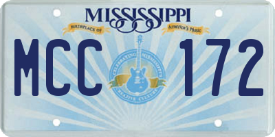 MS license plate MCC172
