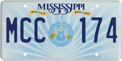 MS license plate MCC174