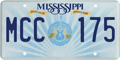 MS license plate MCC175