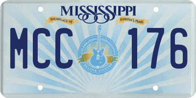 MS license plate MCC176