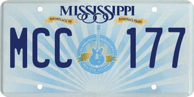 MS license plate MCC177