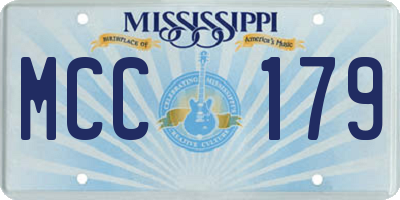 MS license plate MCC179