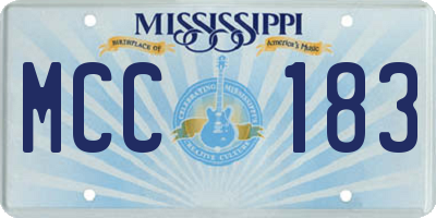 MS license plate MCC183