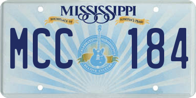 MS license plate MCC184