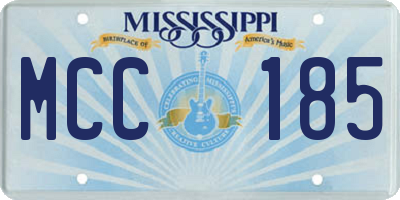 MS license plate MCC185