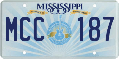 MS license plate MCC187