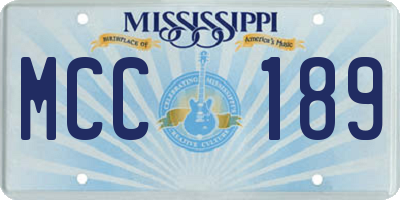 MS license plate MCC189