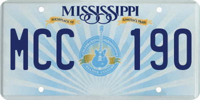 MS license plate MCC190