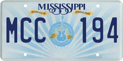 MS license plate MCC194