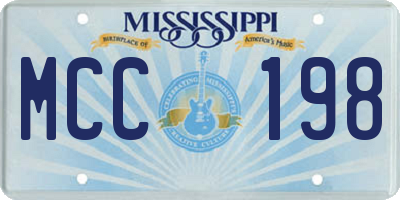 MS license plate MCC198