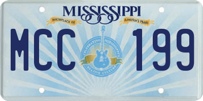MS license plate MCC199