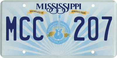 MS license plate MCC207