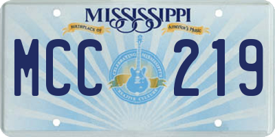 MS license plate MCC219
