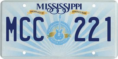 MS license plate MCC221