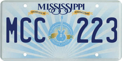 MS license plate MCC223