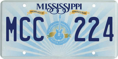 MS license plate MCC224