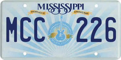 MS license plate MCC226