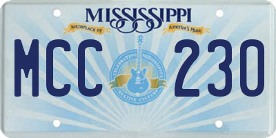 MS license plate MCC230