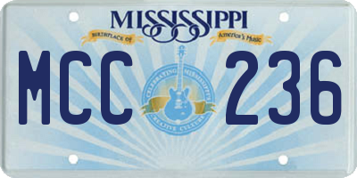 MS license plate MCC236