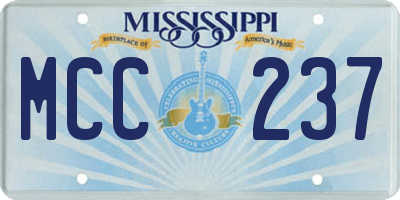 MS license plate MCC237