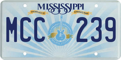 MS license plate MCC239
