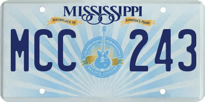MS license plate MCC243