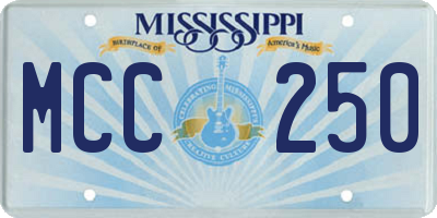 MS license plate MCC250