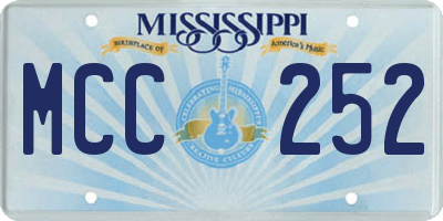 MS license plate MCC252
