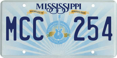 MS license plate MCC254