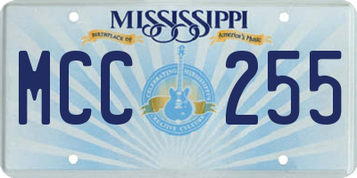 MS license plate MCC255