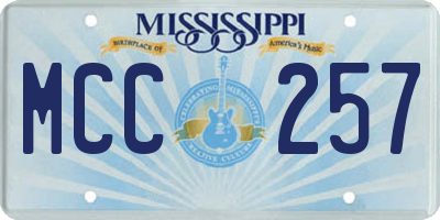 MS license plate MCC257