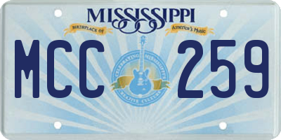 MS license plate MCC259