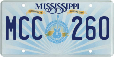 MS license plate MCC260