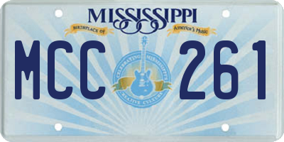 MS license plate MCC261