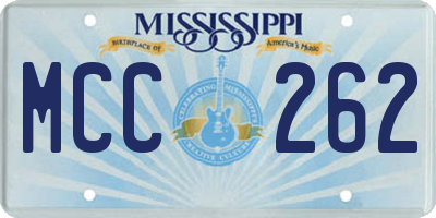MS license plate MCC262