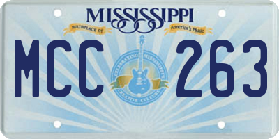MS license plate MCC263