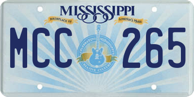 MS license plate MCC265
