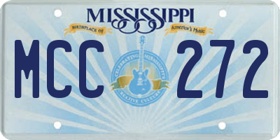 MS license plate MCC272