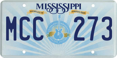 MS license plate MCC273