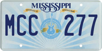 MS license plate MCC277