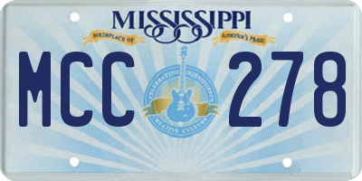 MS license plate MCC278