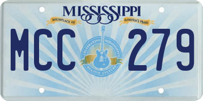 MS license plate MCC279