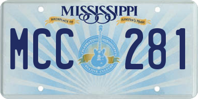 MS license plate MCC281