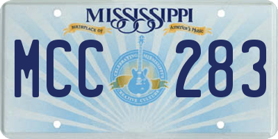 MS license plate MCC283
