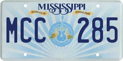 MS license plate MCC285