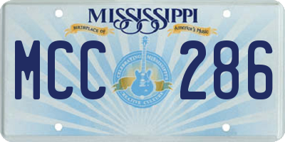 MS license plate MCC286
