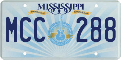 MS license plate MCC288
