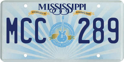 MS license plate MCC289