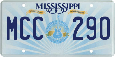 MS license plate MCC290