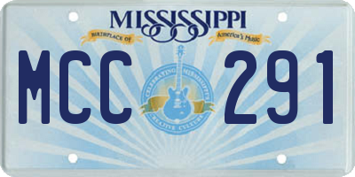 MS license plate MCC291
